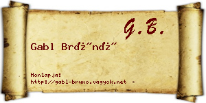 Gabl Brúnó névjegykártya